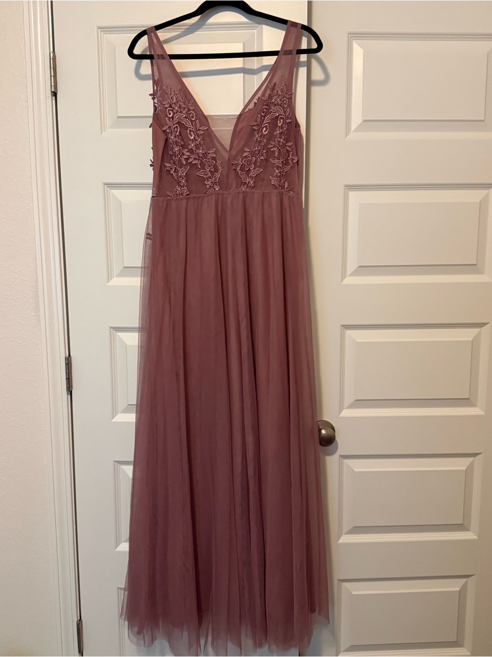 Ever Pretty Dusty Rose Lace & Tulle Dress - Picture 4 of 7